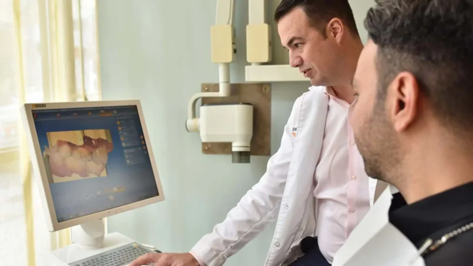 Dr. Anast showing a patient his journey for Invisalign in Chicago